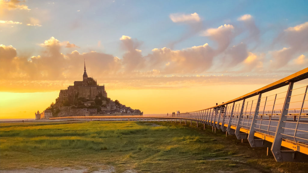 Mont Saint Michel at sunset